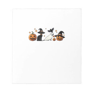 Bloco De Notas Gato Preto Halloween Abóbora Boo Fantasma Bruxa As