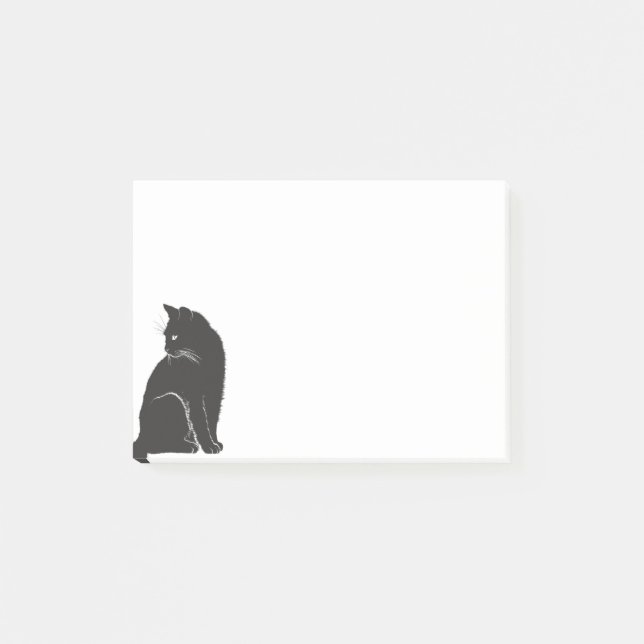 Bloco De Notas Gato Preto Kawaii (Frente)
