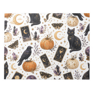 Bloco De Notas Gato Preto Místico Halloween Tarot Celestial 