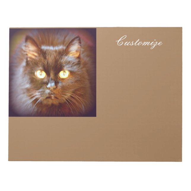 Bloco De Notas Gato preto personalizado (Frente)