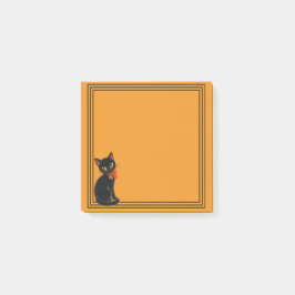 Bloco De Notas Gato Preto Vintage de Halloween com Borda