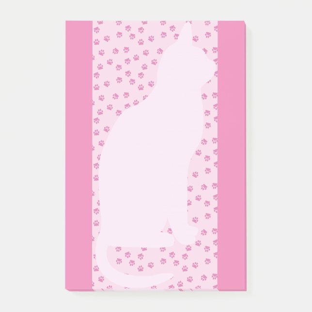 Bloco De Notas Gato rosa e patas (Frente)