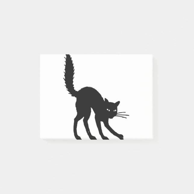 Bloco De Notas Gato Silhoueen Negro Gato Assustado (Frente)
