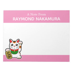 Bloco De Notas Gato Sortudo Japonês Personalizado