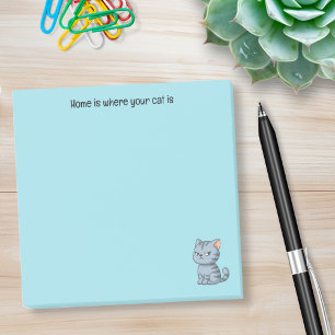 Bloco De Notas Gato Tabby Cinza Mal-Humorado com Texto Personaliz
