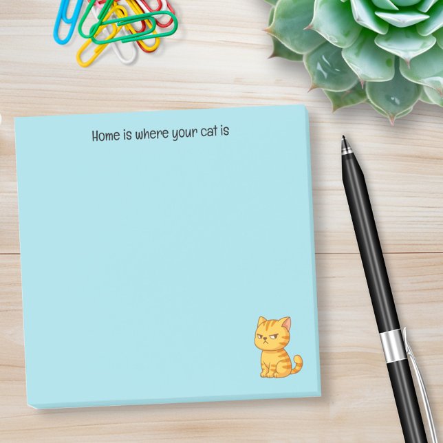 Bloco De Notas Gato Tabby Laranja Mal-Humorado Texto Personalizad (Criador carregado)