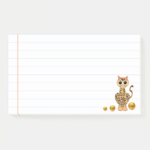 Bloco De Notas Gato Tigre Fofo & Pontos Dourados