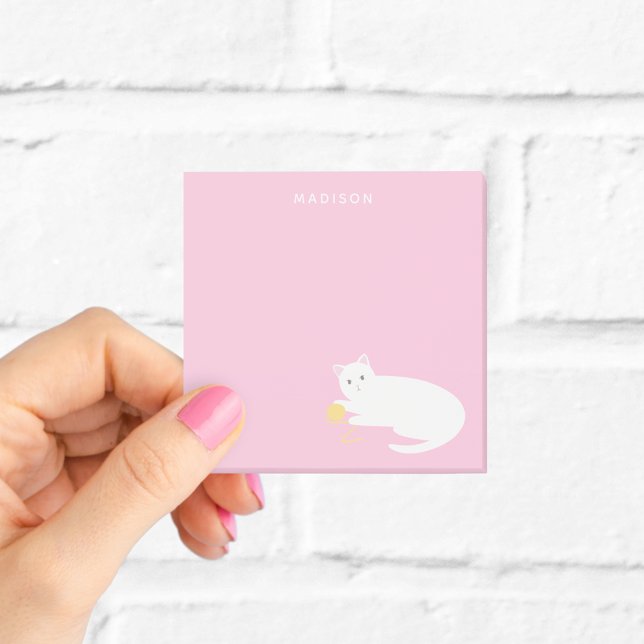 Bloco De Notas Gato Travesso com Linha Rosa (Criador carregado)