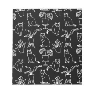 Bloco De Notas Gatos brancos em preto