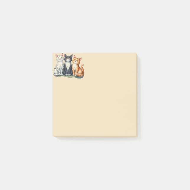 Bloco De Notas Gatos-Cachorros Gatinhos Pet Animal Nature art (Frente)