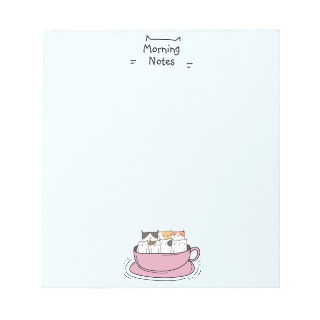 Bloco De Notas Gatos de Café Personalizados (Frente)