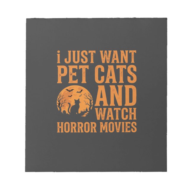 Bloco De Notas Gatos de Estimação Filmes de Terror Design de Hall (Frente)