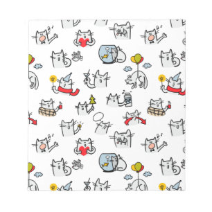 Bloco De Notas Gatos engraçados, leite e magia.