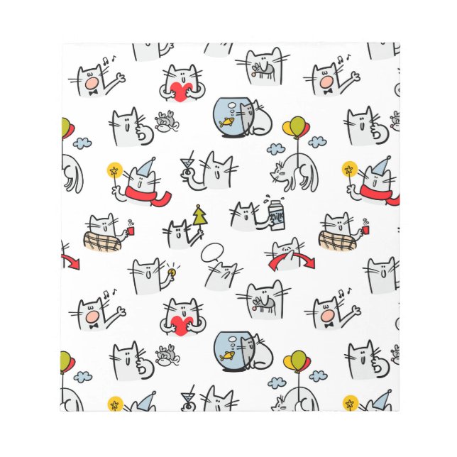Bloco De Notas Gatos engraçados, leite e magia. (Frente)