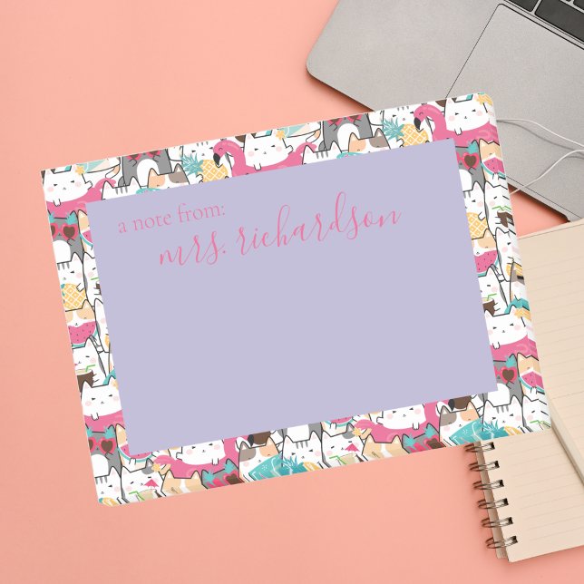 Bloco De Notas Gatos Gatinhos Gatinhos Gafanhotos de Verão Kawaii (Criador carregado)