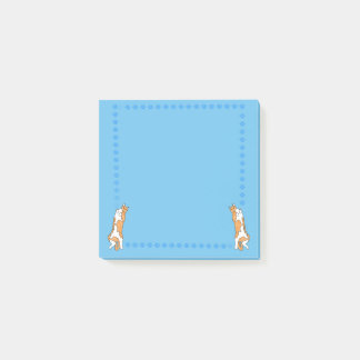Bloco De Notas Gatos Laranja em um Fundo Azul Notas Post-it