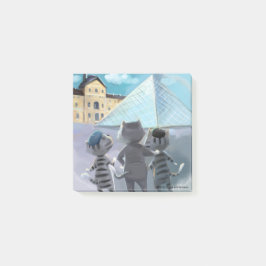Bloco De Notas Gatos Louvre Paris - Notas 3" x 3"