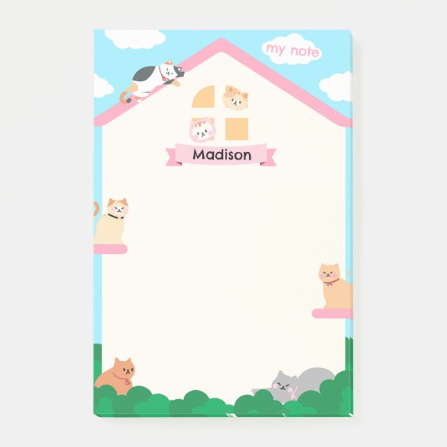 Bloco De Notas Gatos na casa (Frente)