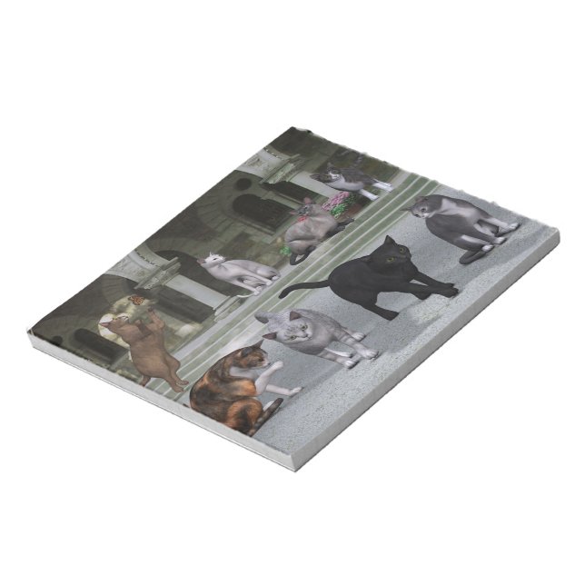 Bloco De Notas Gatos nas Etapas do Palácio (Invertido)