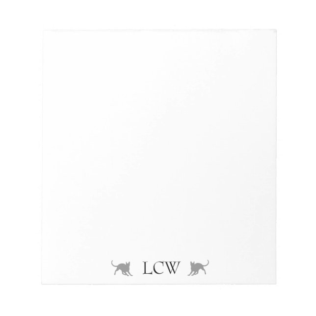 Bloco De Notas Gatos Pretos do Monograma (Frente)