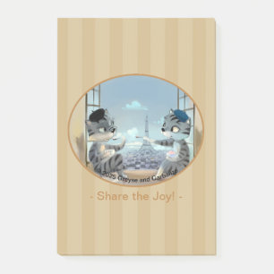 Bloco De Notas Gatos & Torre Eiffel – Notas de Alegria em Paris 1