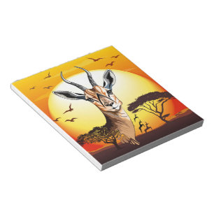 Bloco De Notas Gazelle African Antelope Wild Animal