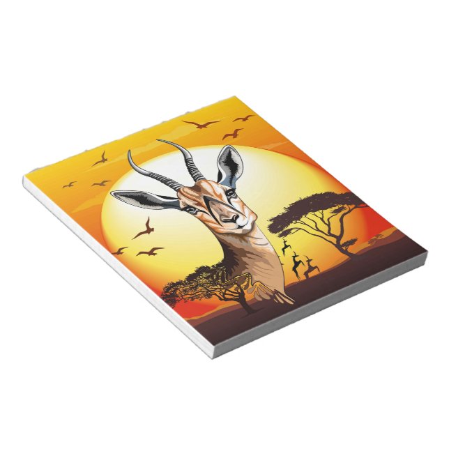 Bloco De Notas Gazelle African Antelope Wild Animal (Inclinado)