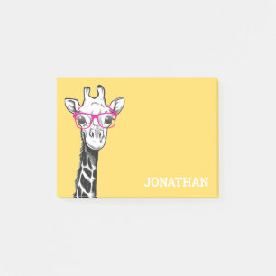 Bloco De Notas Geek Engraçado Giraffe Amarelo