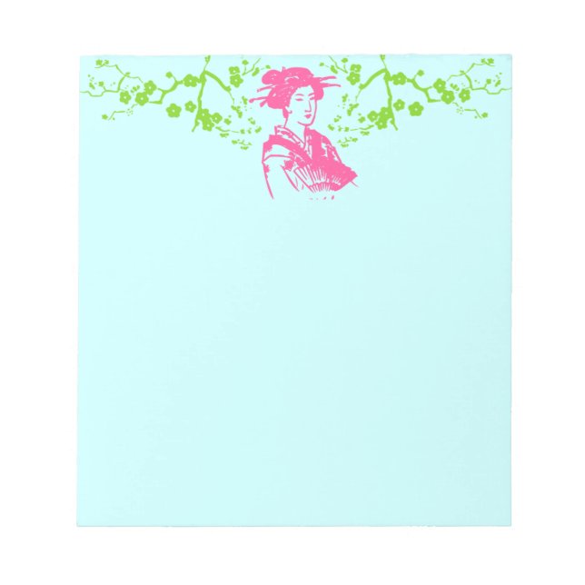 Bloco De Notas Geisha e Cherry Blossoms (Frente)