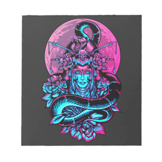 Bloco De Notas Geisha Tattoo Pink floral 