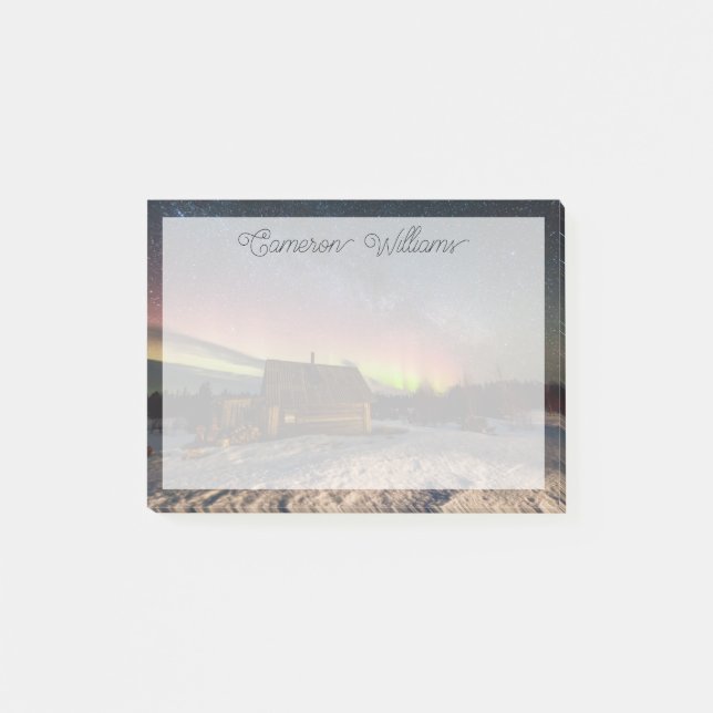 Bloco De Notas Gelo e neve | Aurora Polaris Murmansk, Islândia (Frente)