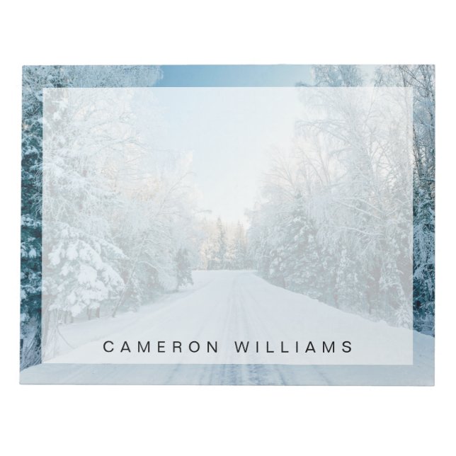 Bloco De Notas Gelo e neve | Frozen Winter Road Russia, Sibéria (Frente)