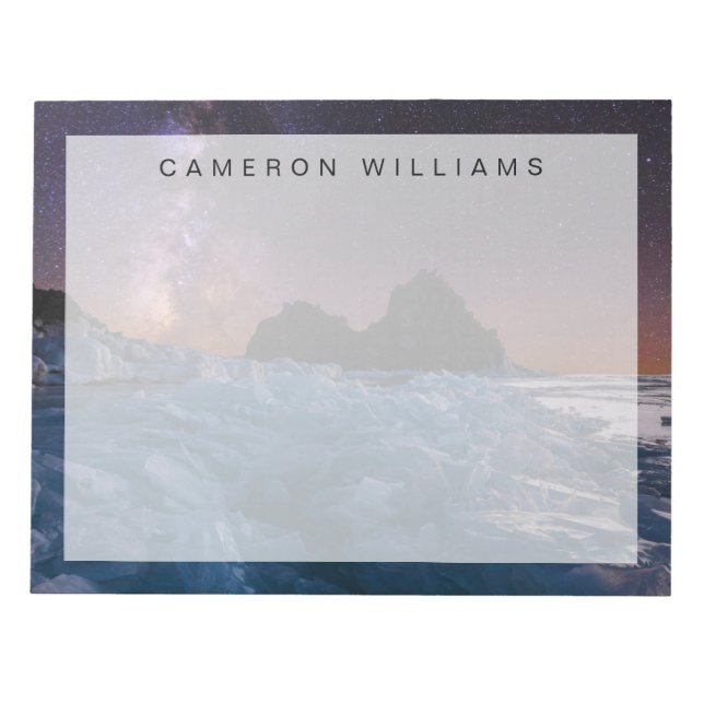 Bloco De Notas Gelo e neve | Lago Baikal, Sibéria, Rússia (Frente)