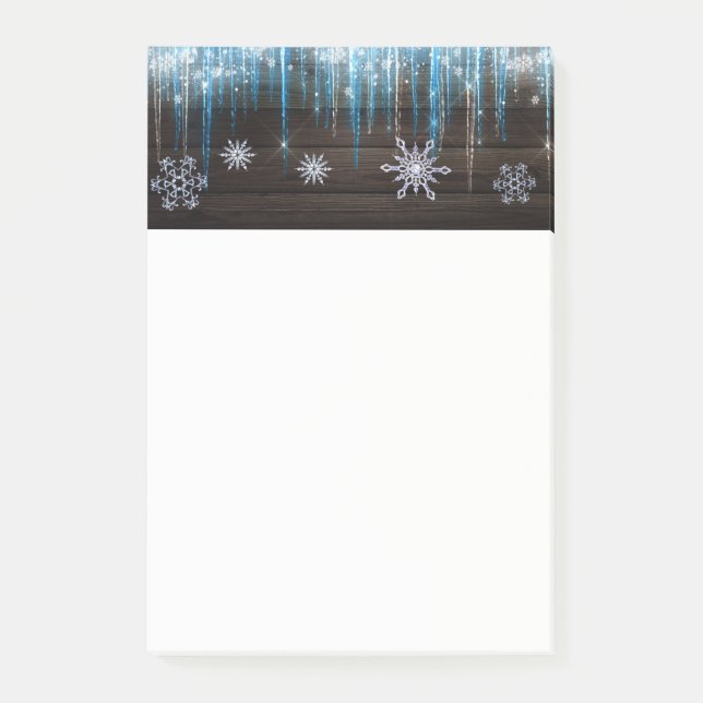 Bloco De Notas Gelo Pendente Floresta de Inverno Flocos de Neve & (Frente)