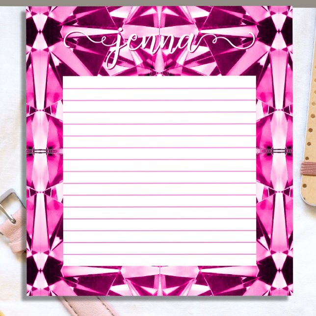 Bloco De Notas Gemstone Tormaline Rosa Vinculado Personalizado (Criador carregado)