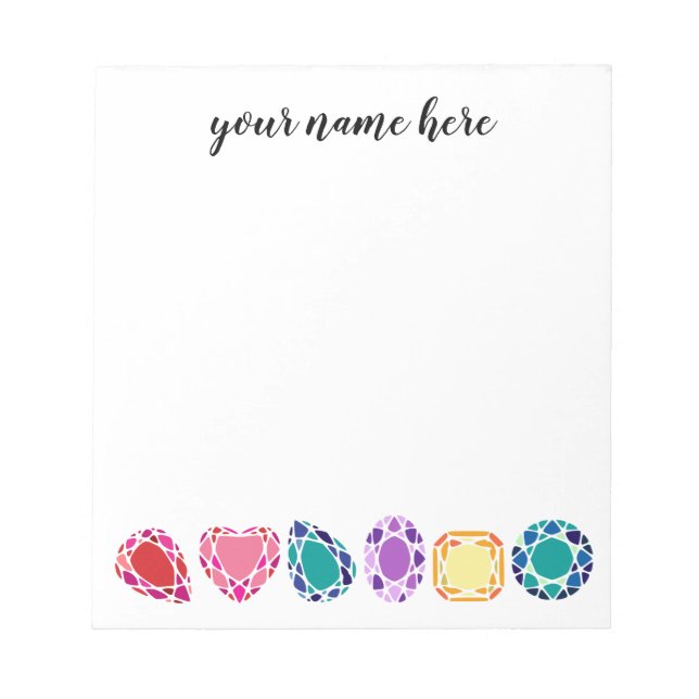Bloco de notas Gemstones Personalizado (Frente)