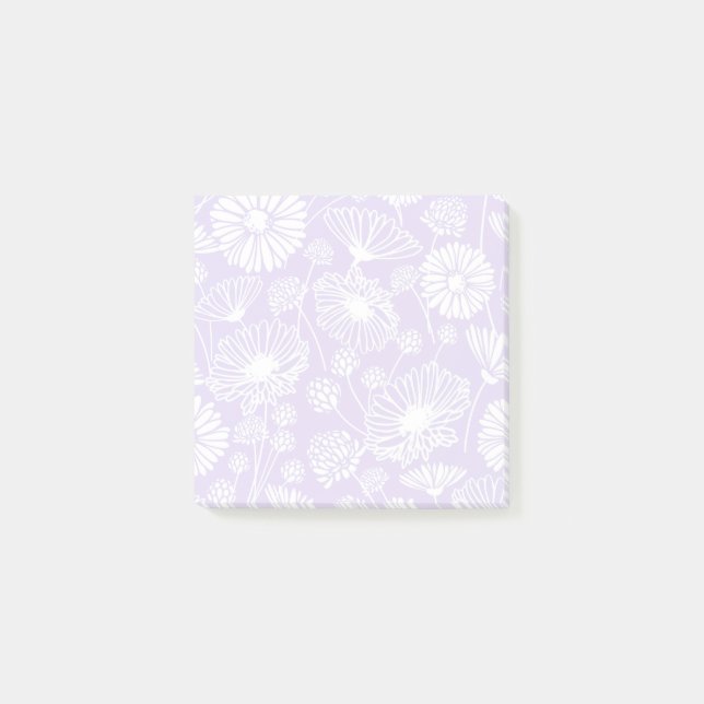 Bloco De Notas Gentle Bloom (Branco | Lavanda) (Frente)