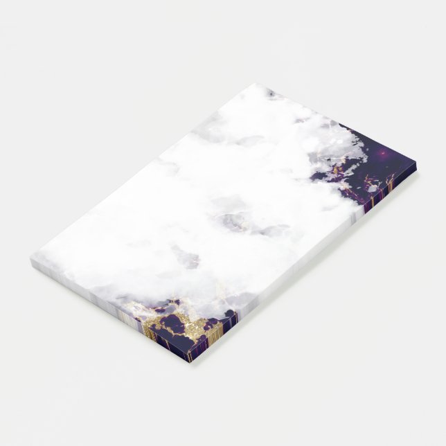 Bloco De Notas Geodo de Aquarela Roxo Ametist (Inclinado)