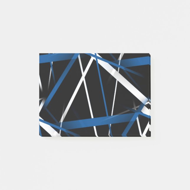 Bloco De Notas Geometria Urbana Preto Branco Azul (Frente)