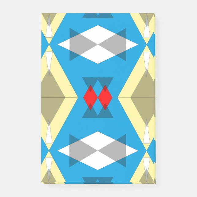 Bloco De Notas Geometric Convergence in Blue and Gold (Frente)