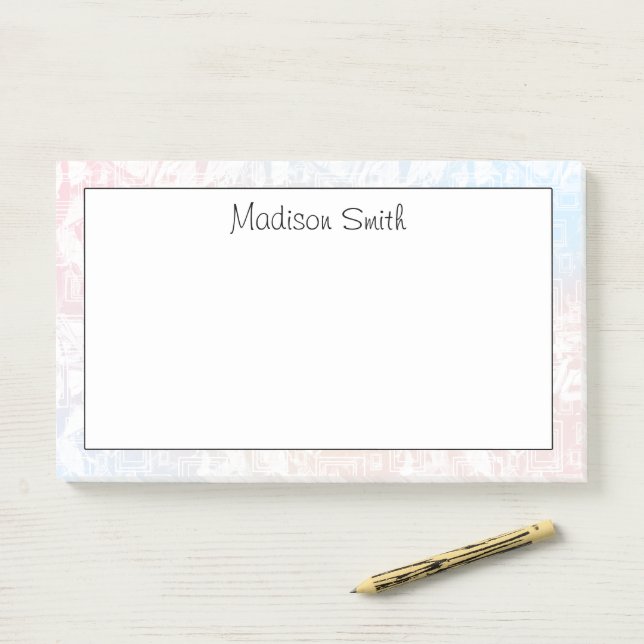 Bloco De Notas Geométrico Personalizado  (Na mesa)