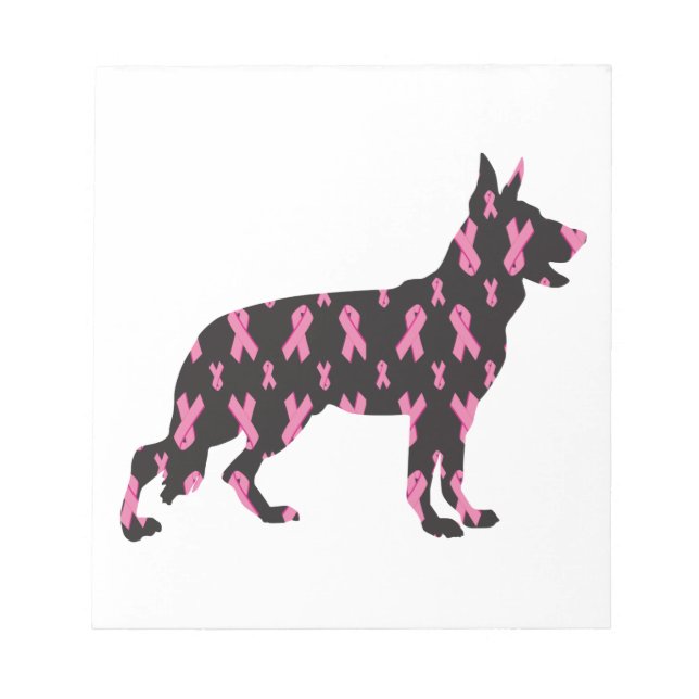 Bloco De Notas German shepherd de Fita Rosa (Frente)