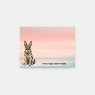 Bloco De Notas German Shepherd Dog with Sunset