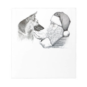Bloco De Notas German shepherd e Papai Noel