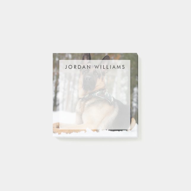 Bloco De Notas German shepherd Na Neve (Frente)