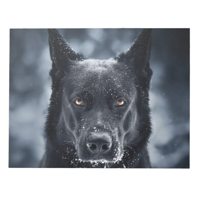 Bloco De Notas German shepherd Preto (Frente)