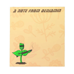 Bloco De Notas Germinador cyborg planta engraçada desenho animado