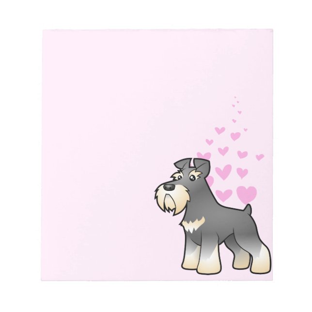 Bloco De Notas Giant/Standard/Miniature Schnauzer Love (Frente)