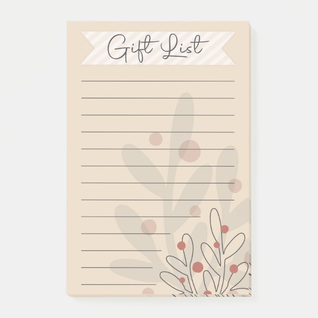 Bloco De Notas Gift list, seasonal xmas mistletoe (Frente)