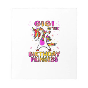 Bloco De Notas Gigi Da Menina Princesa De Aniversário - Vovó Dabb